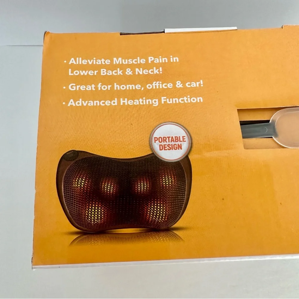 Eternal Lifestyle Shiatsu Massage Pillow Heated Neck Back Massager AC & Car